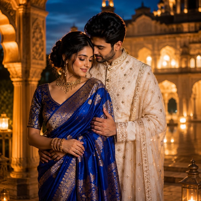 Royal Blue saree for a Rich and Premium Feel